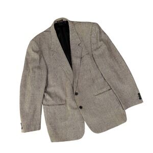 Members Only Vintage Houndstooth Silk Blazer Mens 46R Classic Business Casual‎